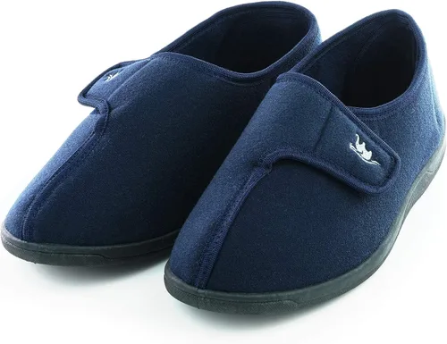 Vista 2 de EuropeanSoftest - Pantuflas de espuma viscoelástica 80-D con cierre ajustable, cómodas y cálidas de forro polar para artritis, edema, cierre