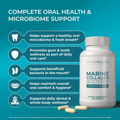 Vista 4 de PUREHEALTH RESEARCH Refuerzo de colágeno marino - para la salud de la piel, el cabello y las uñas - para un soporte de piel suave, brillante