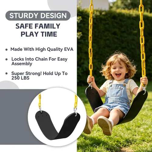 Vista 6 de Heavy Duty Swing Seat Chain Plastic Coated Swing Set Accesorios (negro)