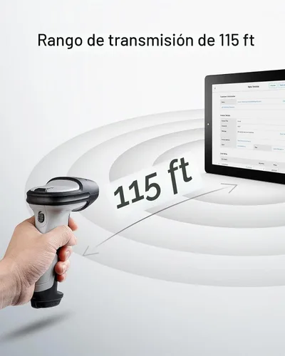 Vista 7 de Inateck - Escáner de código de barras Bluetooth, 1 carga para 180 días de espera, alcance de 35 m, escaneo automático rápido y preciso, BCST-70