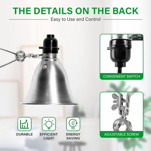 Vista 3 de Simple Deluxe - Lámpara de techo con abrazadera de 5.5 pulgadas con reflector de aluminio de hasta 60 W, casquillo E26 (sin foco incluido), cable