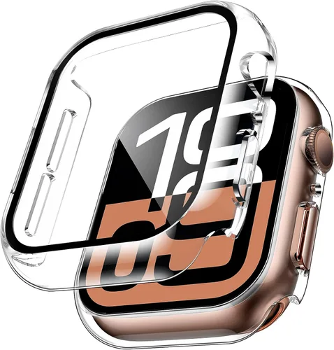 Vista 13 de TAURI - Juego de 2 carcasas rígidas para Apple Watch Series 10 (2024) 46mm, con protector de pantalla de cristal templado PC