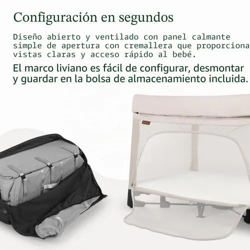 Vista 4 de UPPAbaby Remi Playard Corral Portátil 3 en 1 de Lujo, Moisés de Cabecera + Cuna de Viaje Moisés de Malla, Colchón, Funda de Colchón de Algodón