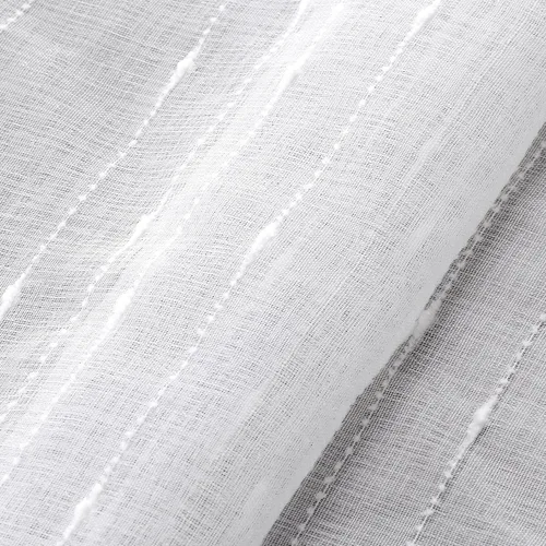 Vista 5 de Laura Ashley Cortinas traslúcidas blancas con bolsillo para barra, cada panel mide 38 pulgadas de ancho x 84 pulgadas de largo, Lehman, 4 paneles