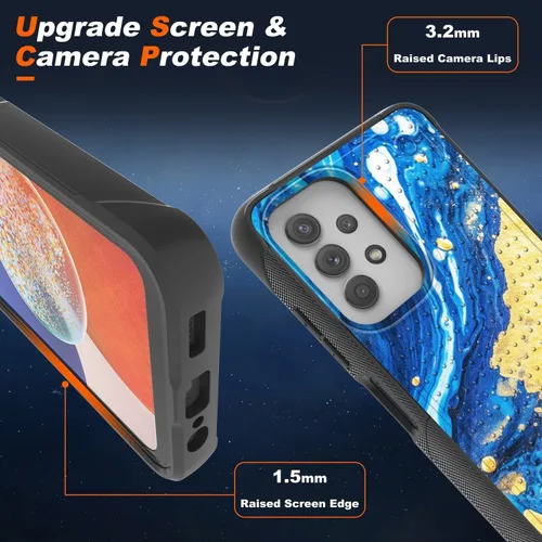 Vista 4 de Funda para Samsung A32 5G, Galalxy A32 5G, resistente a prueba de golpes, policarbonato duro + funda protectora de silicona suave TPU flexible