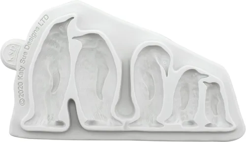 Vista 2 de Katy Sue Molde de silicona de la familia de pingüinos para decoración de pasteles y manualidades