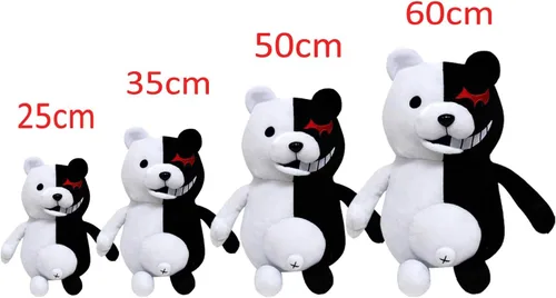 Vista 2 de 9.8 in / 9.84 pulgadas negro blanco oso de peluche de anime de peluche
