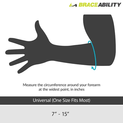 Vista 2 de BraceAbility Soporte para la epicóndilitis Correa de codo para dolor de epicóndilo medial/lateral y tendinitis banda de compresión de brazo