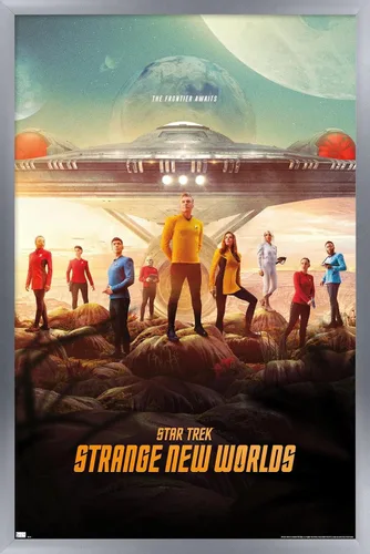 Vista 11 de Star Trek: Strange New Worlds - Póster de pared de arte clave, 22.4 pulgadas de largo x 14.7 pulgadas de ancho, versión enmarcada de madera
