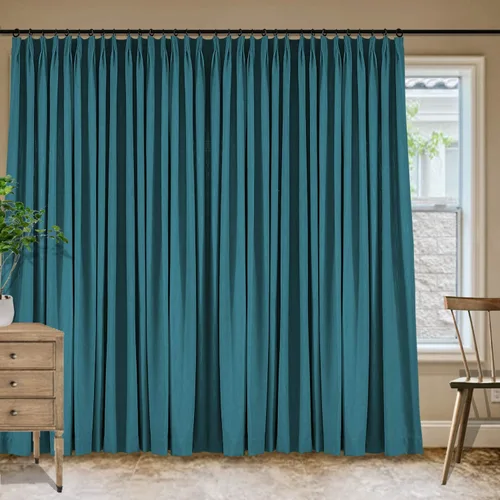 Vista 168 de Frelement Cortinas plisadas de lino de algodón de 100 pulgadas de ancho y 102 pulgadas de largo, cortinas con reducción de ruido para sala