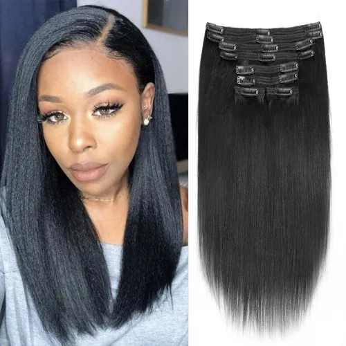 Vista 35 de Extensiones de cabello humano real rizado con clip, 4/27/4, ombré, rizado con clip, para mujer, 3C y 4A (12 pulgadas, #4/27/4)