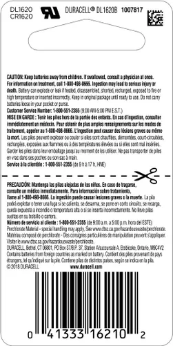 Vista 2 de Duracell - 1616 - Batería de litio de 3 V batería de larga duración 1 unidad