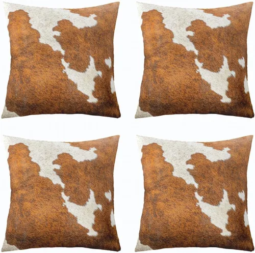 Vista 33 de Juego de 4 fundas de almohada con estampado de piel de vaca de 16 x 16 pulgadas, fundas de cojín de piel de vaca para sala de estar, dormitorio