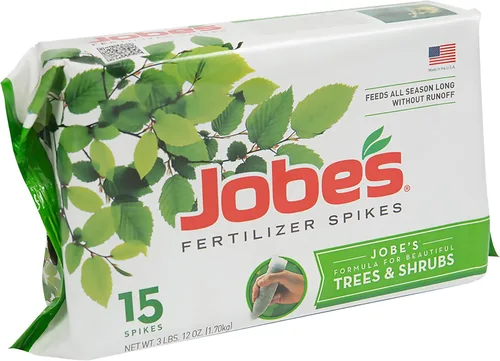 Vista 14 de Espinas fertilizadoras para hoja perenne de Jobe’s 13-3-4 fertilizante con tiempo de liberación para junípero, ciprés y todos los otros árboles