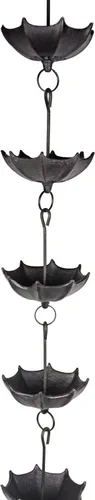 Vista 10 de Cadena de Lluvia Decorativa de Peces NACH, Cadenas de Lluvia de Hierro Fundido de Alta Resistencia para Canalón, Bajante, Drenaje, 183 cm (6 pies)