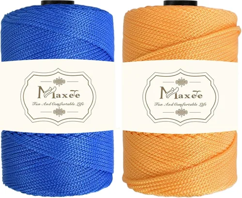 Vista 63 de Cordón de macramé de poliéster de alta calidad de 0.118 in × 218 yardas, 0.118 in, 100% polipropileno, ideal para ganchillo, ganchos de pared
