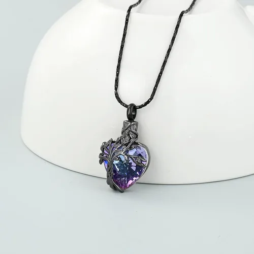 Vista 48 de Imrsanl Collar de urna de árbol de la vida con forma de corazón, joyería de cremación para hombres y mujeres, recuerdo, joyería conmemorativa