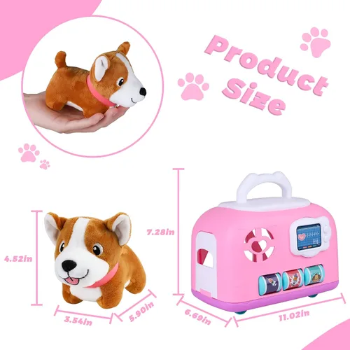 Vista 8 de Gifts2U Juego de jaula para el cuidado de mascotas, clínica veterinaria y kit de médico para niños con disfraz de disfraz, juguetes de aseo
