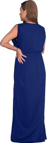 Vista 4 de KOH KOH Vestido largo de maternidad de verano con cuello en V y manga larga para mujer