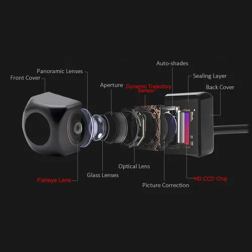Vista 4 de Vlicevrn HD Fisheye - Cámara de visión trasera para vehículo, visión nocturna, cámara de estacionamiento de respaldo para Nissan Versa Tiida Livina