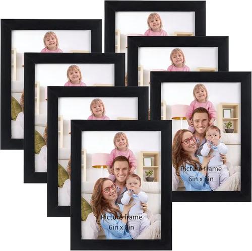 Vista 29 de Giftgarden - Juego de 7 marcos para fotos de 4 x 6 pulgadas, color negro, marcos para fotos de 4 x 6 pulgadas para pared o mesa