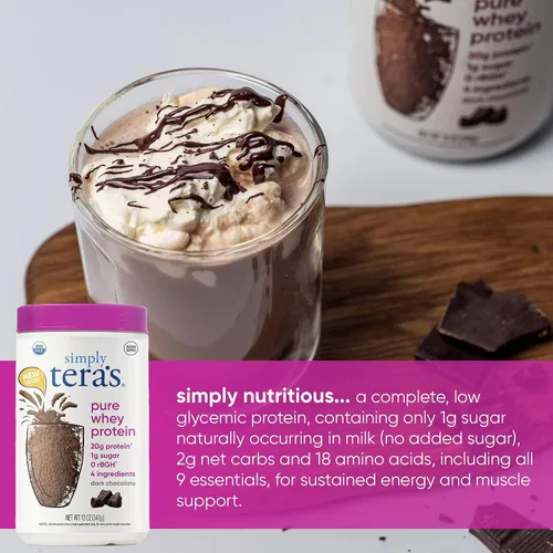 Vista 2 de Tera's Whey Protein, chocolate negro, 12 onzas