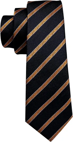 Vista 301 de Barry.Wang Juego de corbatas para hombre, corbata de seda a rayas, tejido a cuadros, gemelos formales, negocios, boda
