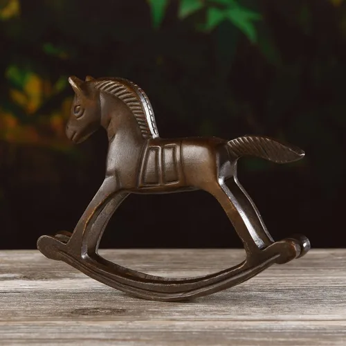 Vista 5 de BRASSTAR Artículos de muebles de caballos mecedores de latón Superficie lisa Meticuloso Patrón decorativo Decoración interior y exterior TQGJPT418