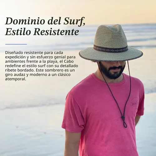 Vista 3 de Wallaroo Hat Company Cabo Fedora para hombre - Protección solar UPF 50+, sombrero de ala ancha con correa para la barbilla, ajustable