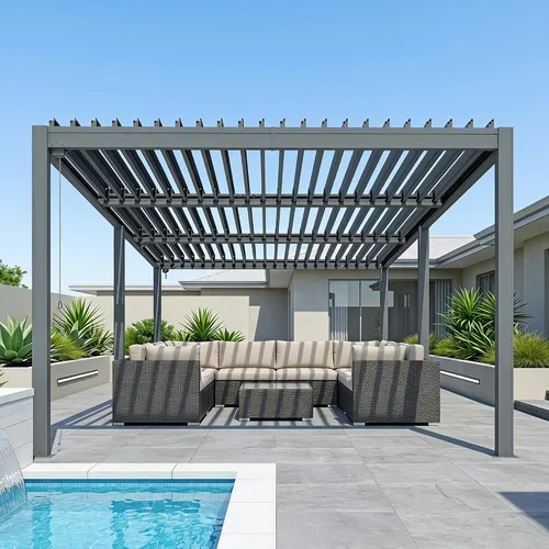 Vista 21 de Domi Pergola Screen All Aluminum, sombra de privacidad, 1 paquete, marrón