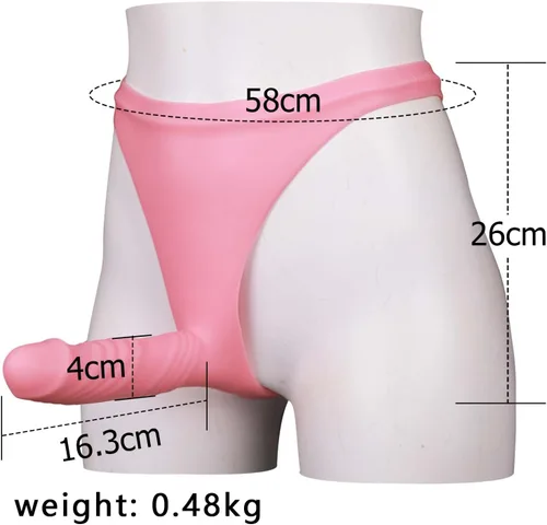 Vista 4 de SUAISKR Consolador de tanga de silicona, juguetes sexuales masculinos para hombres homosexuales, masturbación con polla, accesorios sexuales