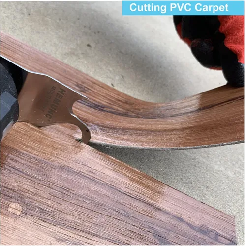 Vista 4 de 3 Hojas de Sierra Oscilantes para Multiherramienta, Hoja de Cuchillo Gancho Oscilante para Herramienta Múltiple para Cortar Tejas de Techo, Alfombra