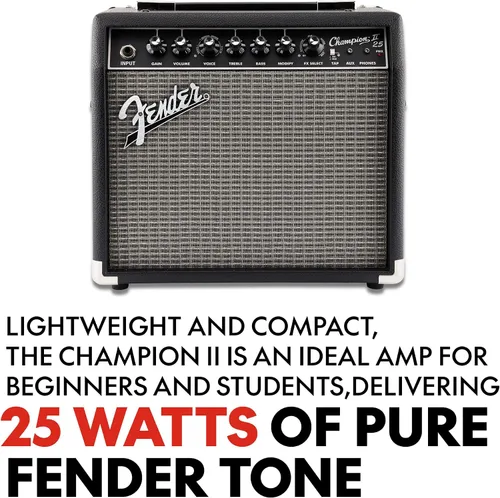 Vista 5 de Fender Champion II - Amplificador combinado de guitarra eléctrica de 25 W Negro