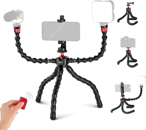 Vista 13 de NEEWER Trípode magnético flexible para teléfono compatible con Magsafe iPhone 15 Pro Max 14 Series Android, Mini Vlog Soporte de trípode