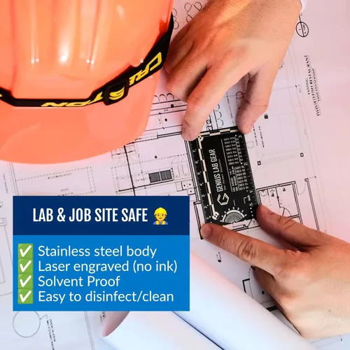 Vista 9 de La auténtica regla de bolsillo para ingenieros - Pequeña regla de metal para ingenieros, transportador, compás, escala, gadget de graduación