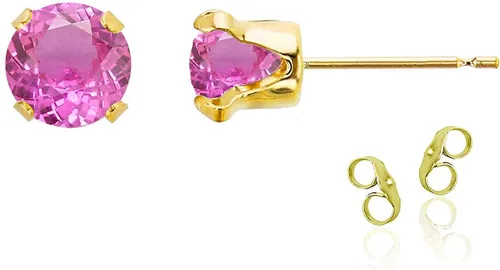 Vista 62 de Aretes de tuerca de plata de ley 925 chapados en oro de 14 quilates macizo, oro amarillo, blanco o rosa de 0.236 in Amatista