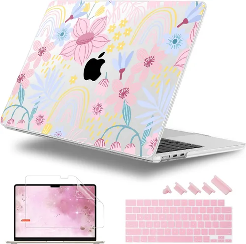 Vista 26 de Funda para MacBook Air de 15 Pulgadas 2025 2024 2023 Versión M4 A3241 M3 A3114 M2 A2941, Carcasa Rígida con Protector de Pantalla y Cubierta