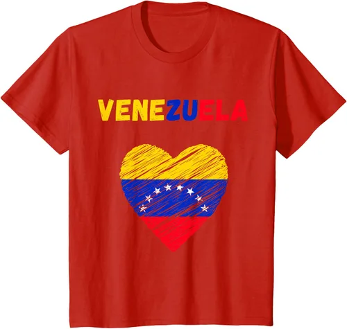 Vista 3 de Camiseta con la bandera venezolana con corazón de Venezuela, Negro