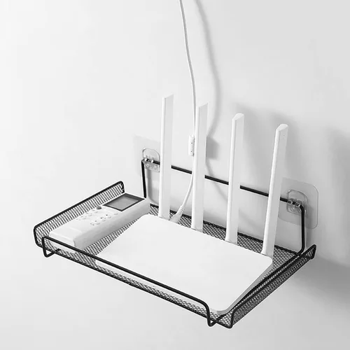 Vista 2 de Estante de almacenamiento, enrutador WiFi, estante de enrutador WiFi, estante de almacenamiento de gestión de perforaciones montado en la pared