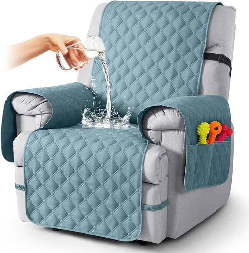 Vista 22 de TAOCOCO Fundas reclinables 100% impermeables, con correas para las piernas, funda de sofá reclinable reversible para silla reclinable, protector