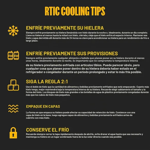 Vista 9 de RTIC Enfriador ultra resistente, caja de cofre de hielo aislada dura para playa, bebida, camping, picnic, pesca, barco, barbacoa Gris oscuro