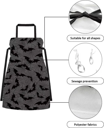 Vista 13 de Dreaweet Delantal de cocina unisex con cuello ajustable de Navidad