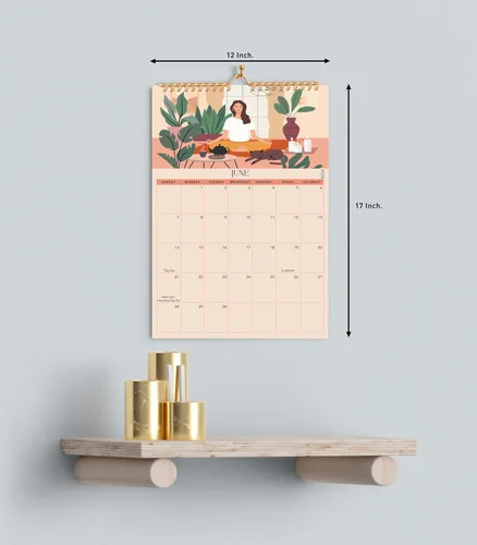 Vista 5 de Calendario de pared 2026, planificador de 12 meses de enero de 2026 a diciembre de 2026, encuadernado en espiral para oficina, hogar, familia
