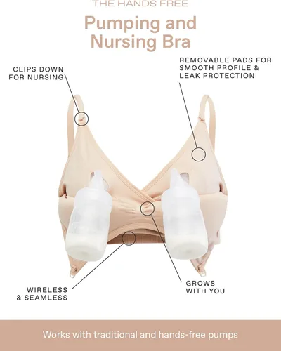 Vista 5 de Motherhood Maternity Women's Hands Free Pumping Seamless Clip Down Nursing Bra for Breastfeeding