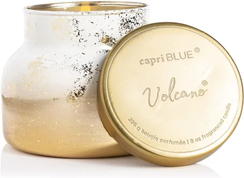 Vista 30 de Capri Blue Glimmer Mini Tin - Vela perfumada a manzana con mini portavelas, mezcla de cera de soja, Capri Blue Apple Cider Social Red and Gold