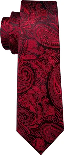 Vista 113 de Barry.Wang - Juego de corbata de seda para hombre, diseño de cachemira, pañuelo y gemelos de bolsillo