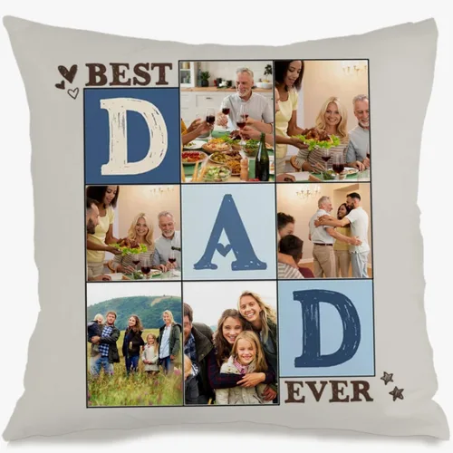 Vista 13 de Personalized Birthday Photo Pillow Case Using one Central Picture with Custom Text Creating a Festive Cushion That Also Holds Gift Meaning