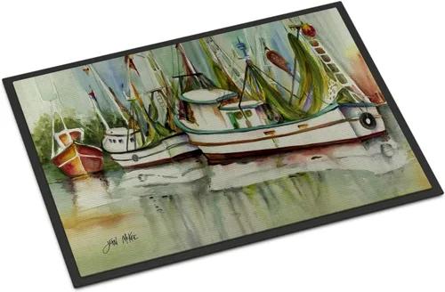 Vista 210 de Caroline's Treasures JMK1017JMAT - Tapete de caza de rana garza azul, 24 x 36 pulgadas, tapete para puerta delantera, interior y exterior