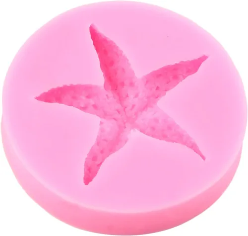Vista 7 de Molde de silicona para fondant de temática marina, molde de silicona para estrellas de mar, mini moldes para hornear para decoración de tartas