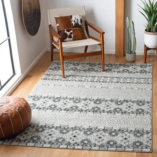 Vista 22 de SAFAVIEH Madison Collection - Alfombra decorativa de 2 pies 3 pulgadas x 4 pies, color carbón y gris, diseño bohemio chic, no desprende pelusa